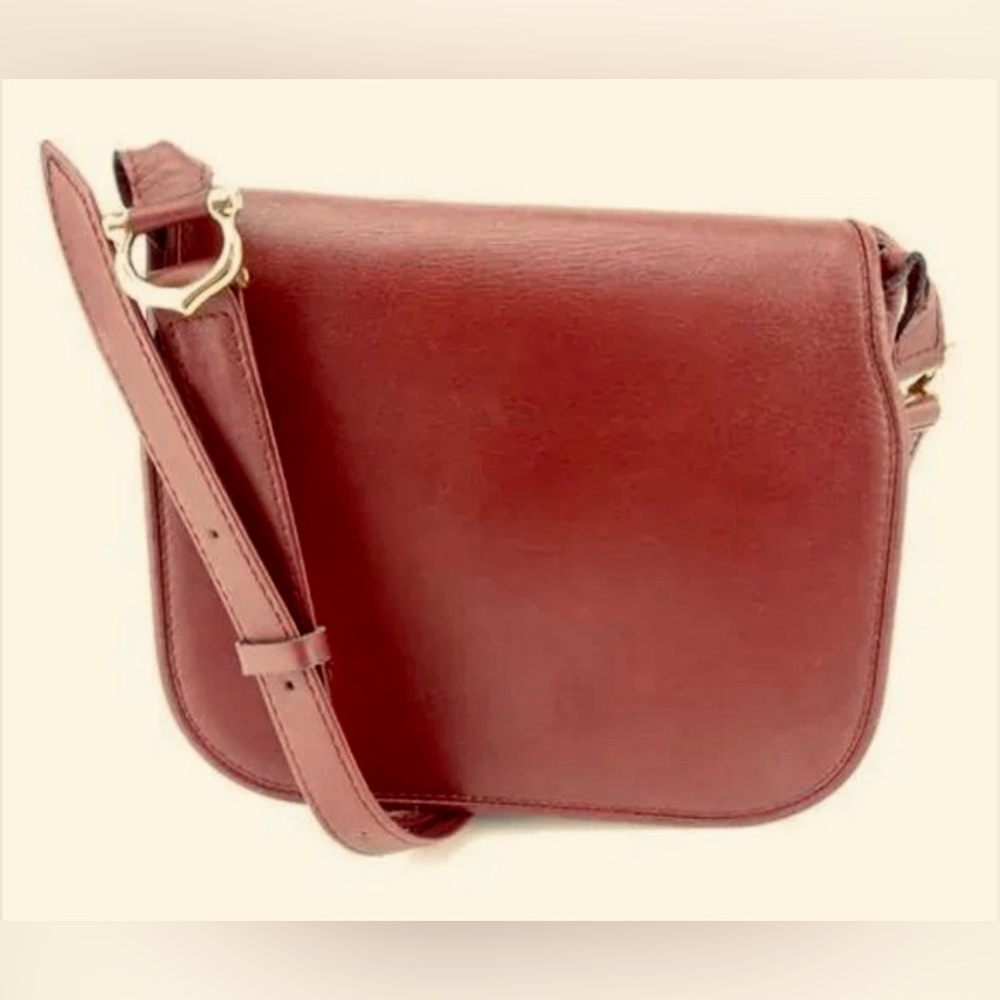 Authentic Cartier Must Women's Leather Shoulder Bag Bordeaux - Picture 4 of 16